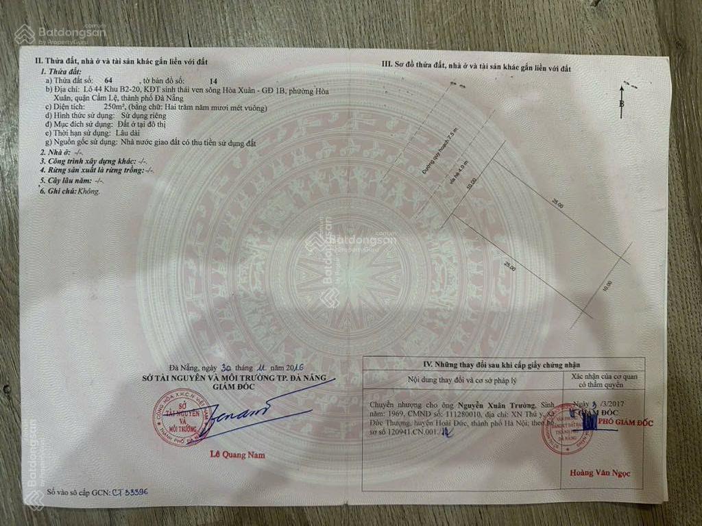 Chuyển nhượng 250m2 đất bt đường chế viết tấn  ngay cổng euro 2