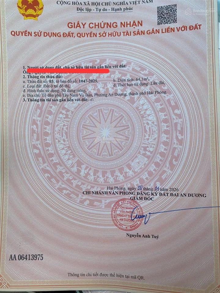 Đất mặt đường nhựa tân tiến cần bán giá 1 tỷ 2xx diện tích 64.1m2