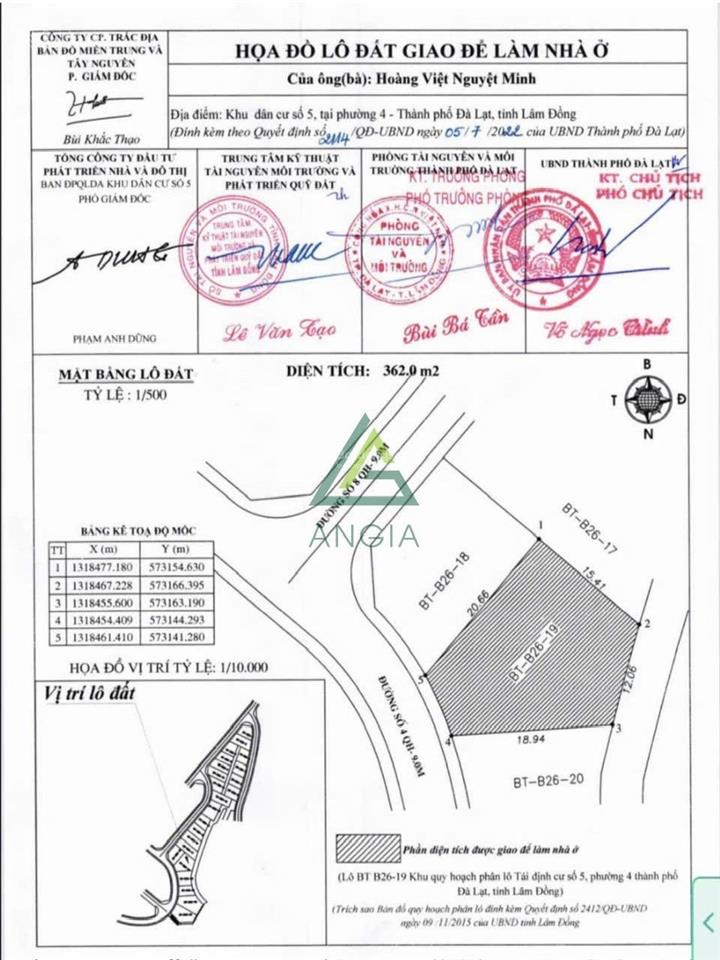 Bán lô đất biệt thự kqh an sơn đà lạt  giá rẻ của khu vực