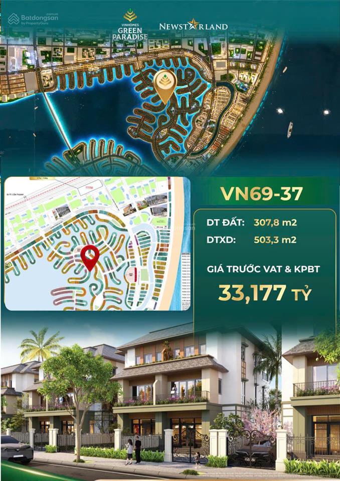 Cập nhật giỏ hàng nhà phố, biệt thự mới nhất dự án vinhomes green paradise, chính sách 5 năm 0 gốc