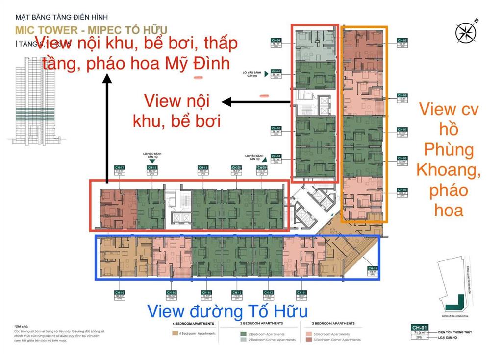 Chính chủ gửi bán 3 ngủ hoa hậu 91m2 (tầng 21 trục 17)  mipec 54 tố hữu  ngay vinhomes green bay