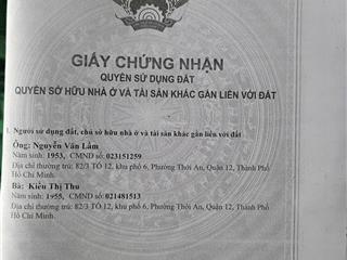 Khu dân cư hiện hữu mát mẻ, chính chủ cần bán gấp nhà mặt tiền đường trần thị cờ quận 12