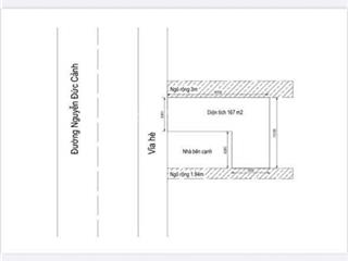 Bán căn 166m2 x 4 tầng. mặt tiền 6.3m nở hậu mặt nguyễn đức cảnh. giá ib