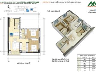 Chính chủ bán căn góc 2pn2vs67m2 tòa xuân mai riverside, mỗ lao, hà đông
