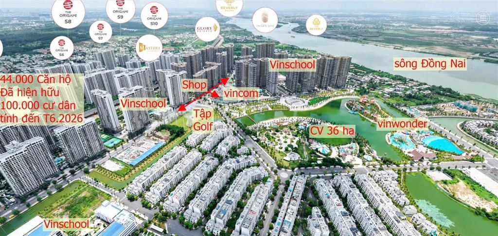 Cho thuê shophouse  góc 2 mặt tiền đối diện vincom  vinhomes grand park
