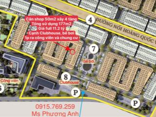 Em có căn shophouse 50m2 giá 11.2 tỷ. cạnh clubhouse, bể bơi, 1p ra công viên lớn và chung cư