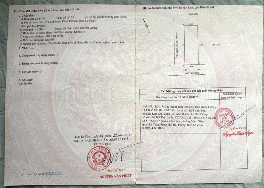 Bán nhà lô góc thiên lôi gần aeon mall ngõ 3,2m