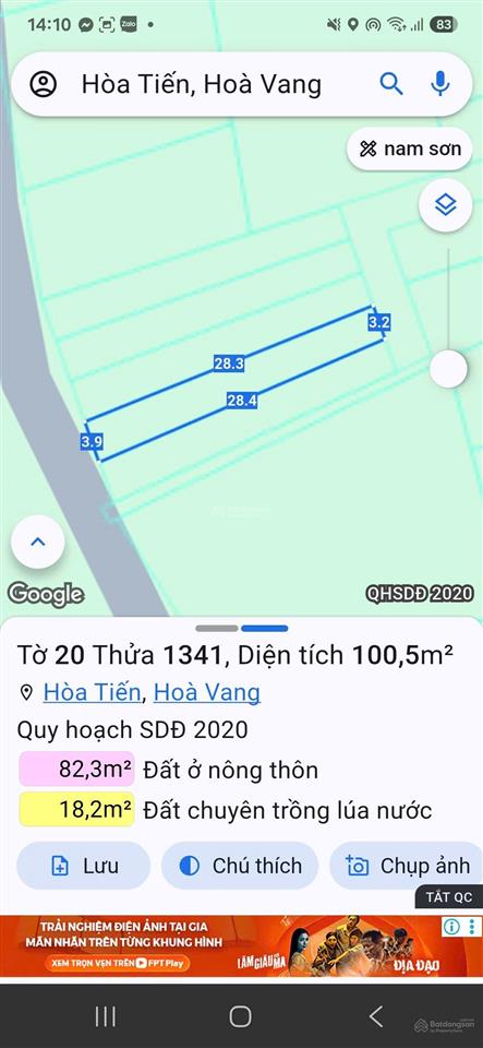 Chào bán lô đất hai mặt tiền trước sau. giá rẻ nhất lệ sơn 2  hoà tiến
