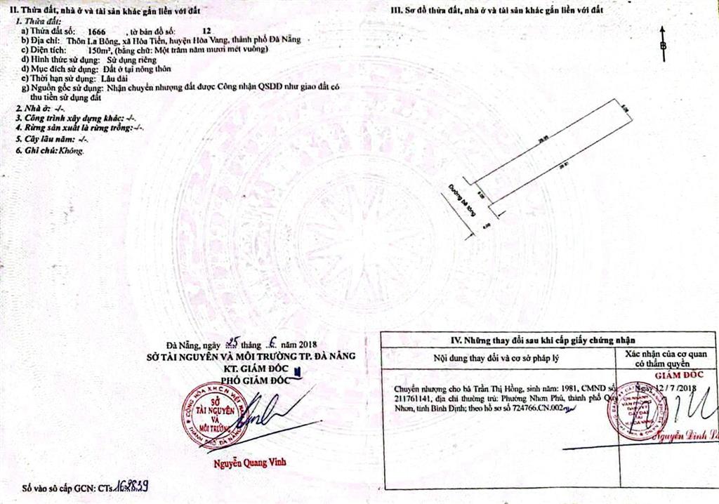  150m. đất hai mặt tiền.trục chính liên thôn la bônghòa tiến. đang thi công trổ nhựa