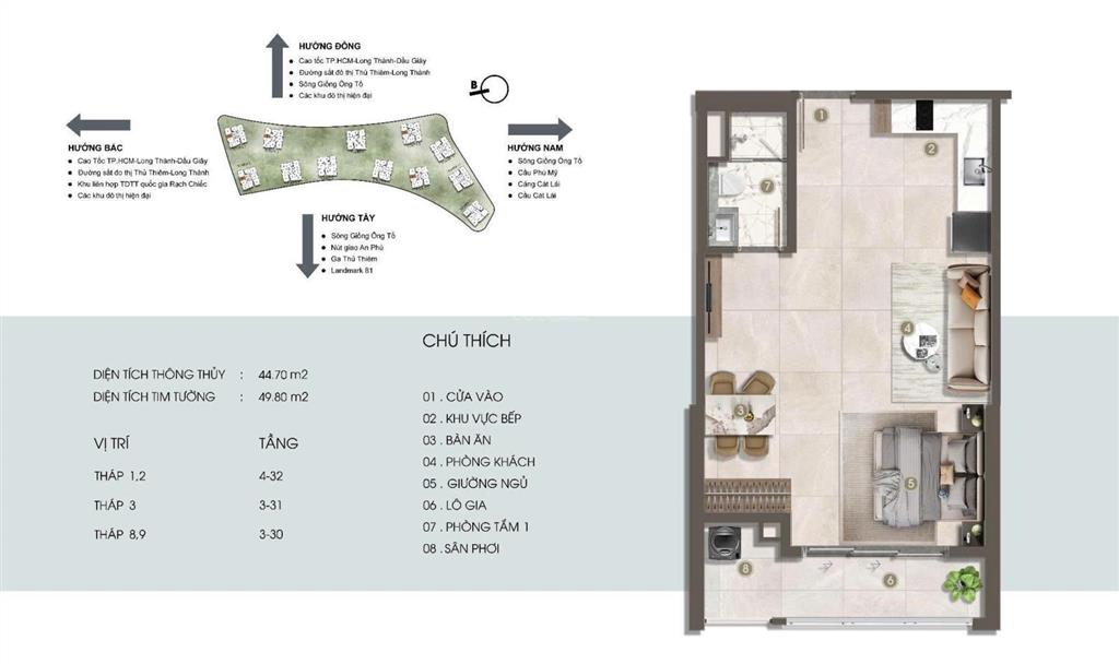 Căn 1pn view sông + hồ bơi ưu đãi 7%, 49m2 tại bình trưng đông, 6,57 tỷ, tp.hcm