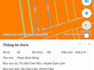 Cần bán lô góc ven đầm cam đức khu giữ lại an toàn, đường nhựa, thổ cư 180m², giá mềm