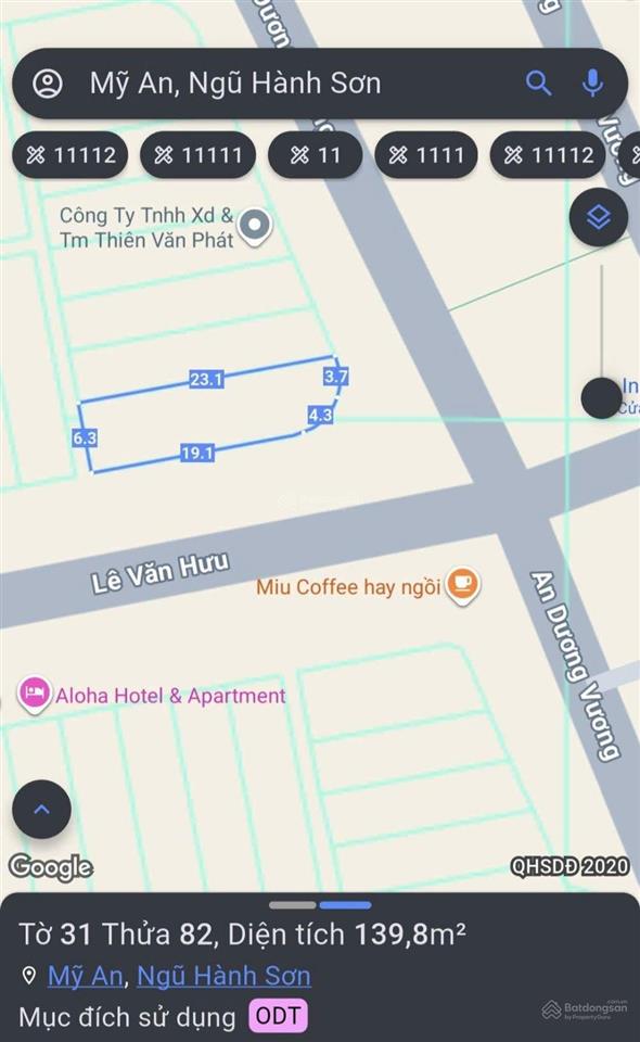Bán lô góc ngã 4 lê văn hưu. ngang 23m. 140m2