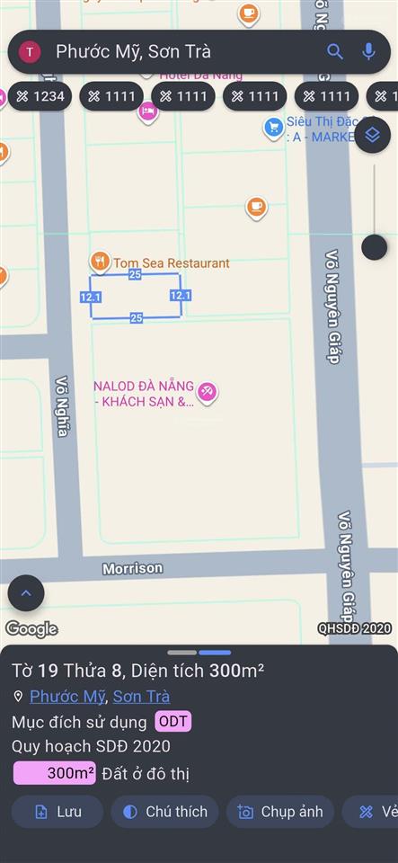 Bán đất võ nghĩa. đối diện công viên biển đông