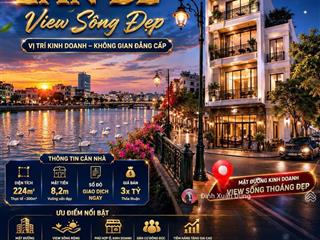Mặt đường lán bè mặt tiền 8,2m view sông đẹp thích hợp đầu tư xây dựng biệt thự, toà nhà.