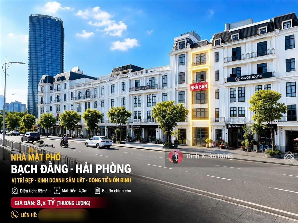 Mặt đường bạch đằng 65m có dòng tiền 15 triệu/tháng cần bán 8,x tỷ