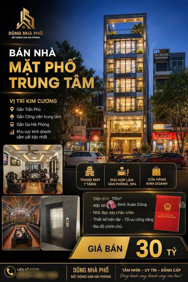 Bán tòa nhà mặt phố trung tâm gần trần phú 112m2 xây 7 tầng thang máy, giá chỉ 30 tỷ