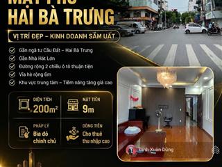 Bán toà nhà mặt phố hai bà trưng, hải phòng 200m2 mặt tiền 9m có dòng tiền thu nhập cao, hợp lý