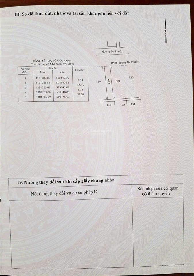 Mặt tiền đa phước cách ngã 4 song hành 1 căn nhà 5,34m x 42m nở hậu 5,78m