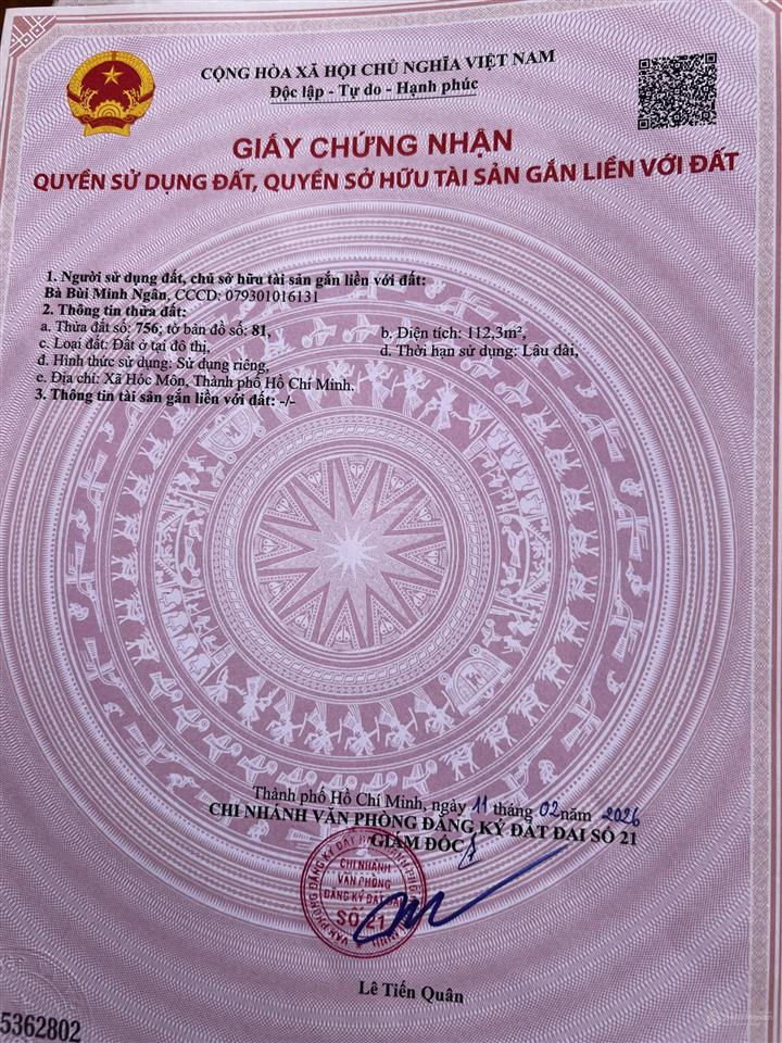 Bán đất mt đường tô ký hóc môn gần nguyễn ảnh thủ
