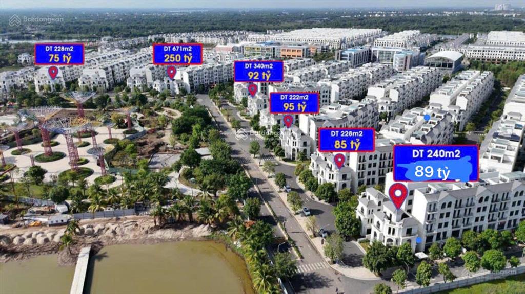 Bán biệt thự vinhomes grand park. quận 9, tp hcm, 89 tỷ, 240m2, căn góc 2 mặt sông