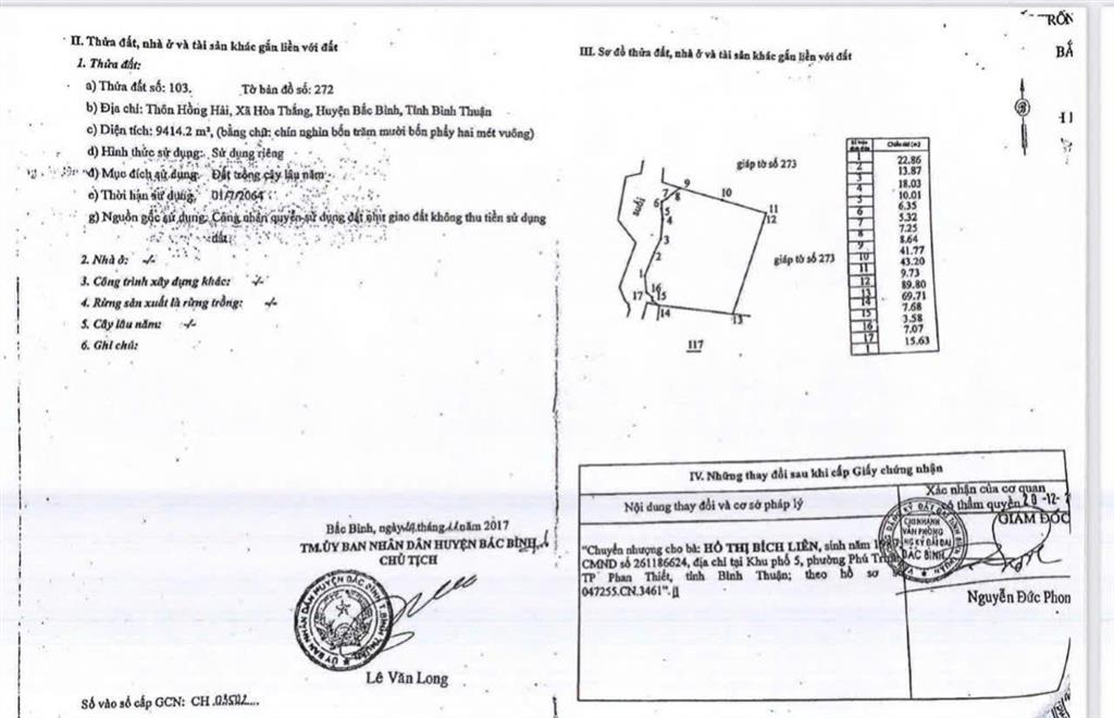 Bán 11.489m2 đất hòa thắng, bắc bình, bình thuận  ngang 96,98m nở hậu 126,38m  giá 35 tỷ