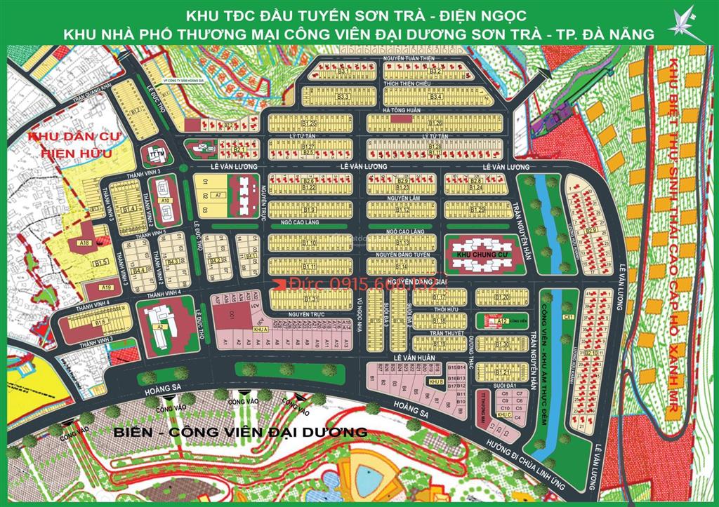 Sụp hầm lô đất lê văn huân hướng đông nam 90m2(5x18) cách biển 100m giá chỉ 9ty6 e đức lvcc