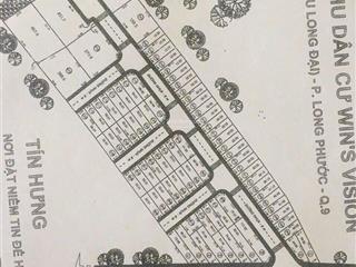 Bán đất kdc tín hưng long đại , đường long phước q9 cũ view trực diện vinhomes