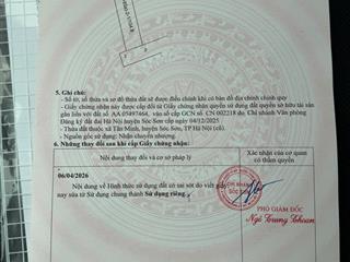 Chính chủ do nhu cầu công việc cần bán gấp đất tại núi đôi, tân minh, sóc sơn, 2,1 tỷ, 104,8 m2.