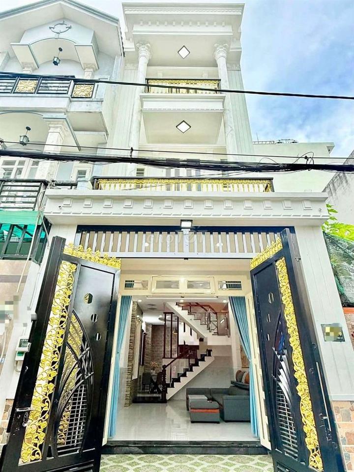 Nhà mới đẹp, đường 5,5m, (4x14) nở hậu 4,5m, 4tầng, Hiệp Thành 13, Q12