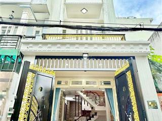 Nhà mới đẹp, đường 5,5m, (4x14) nở hậu 4,5m, 4tầng, Hiệp Thành 13, Q12