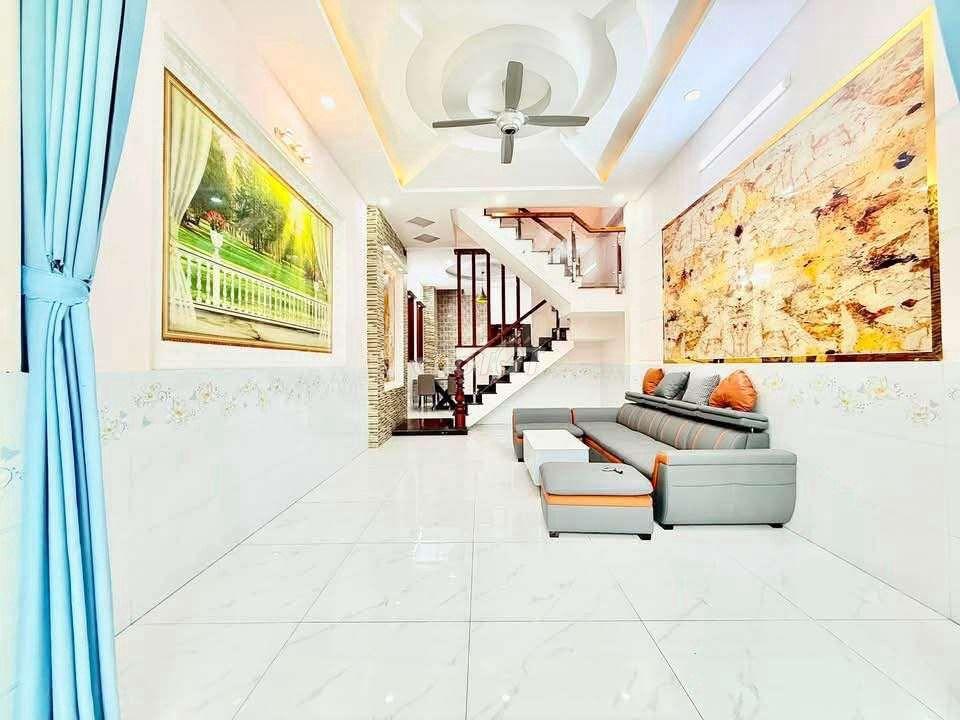 Nhà mới đẹp, đường 5,5m, (4x14) nở hậu 4,5m, 4tầng, Hiệp Thành 13, Q12