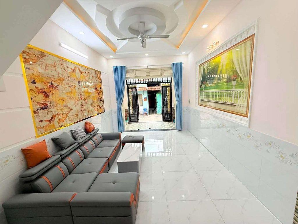 Nhà mới đẹp, đường 5,5m, (4x14) nở hậu 4,5m, 4tầng, Hiệp Thành 13, Q12