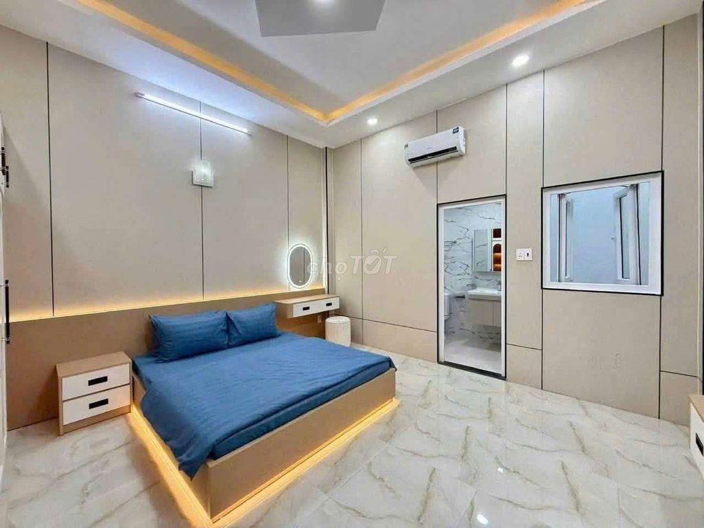 Nhà mới đẹp, Đường 7m, (4,5x18) 3tầng, 4PN, Lê Thị Riêng, Thới An, Q12