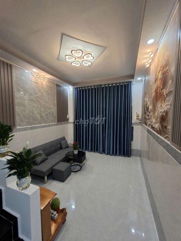 Bán Nhà mới, (3,3 x 10), 1lầu, 3PN, 2WC, Đông Thạnh, Hóc Môn. Giáp Q12