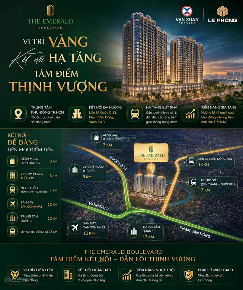 The emerald boulevard vị trí vàng, đón đầu hạ tầng khu đông