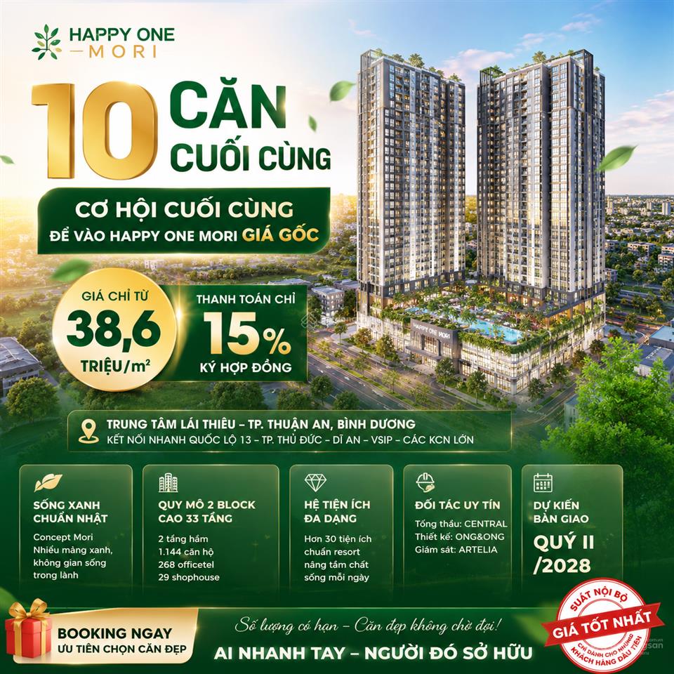 10 căn cuối cùng cơ hội cuối cùng để vào happy one mori giá gốc