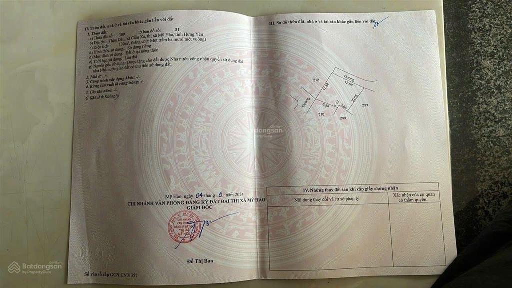 Bán đất thổ cư giá rẻ tại thôn dâu (cẩm xá), phường mỹ hào, hưng yên