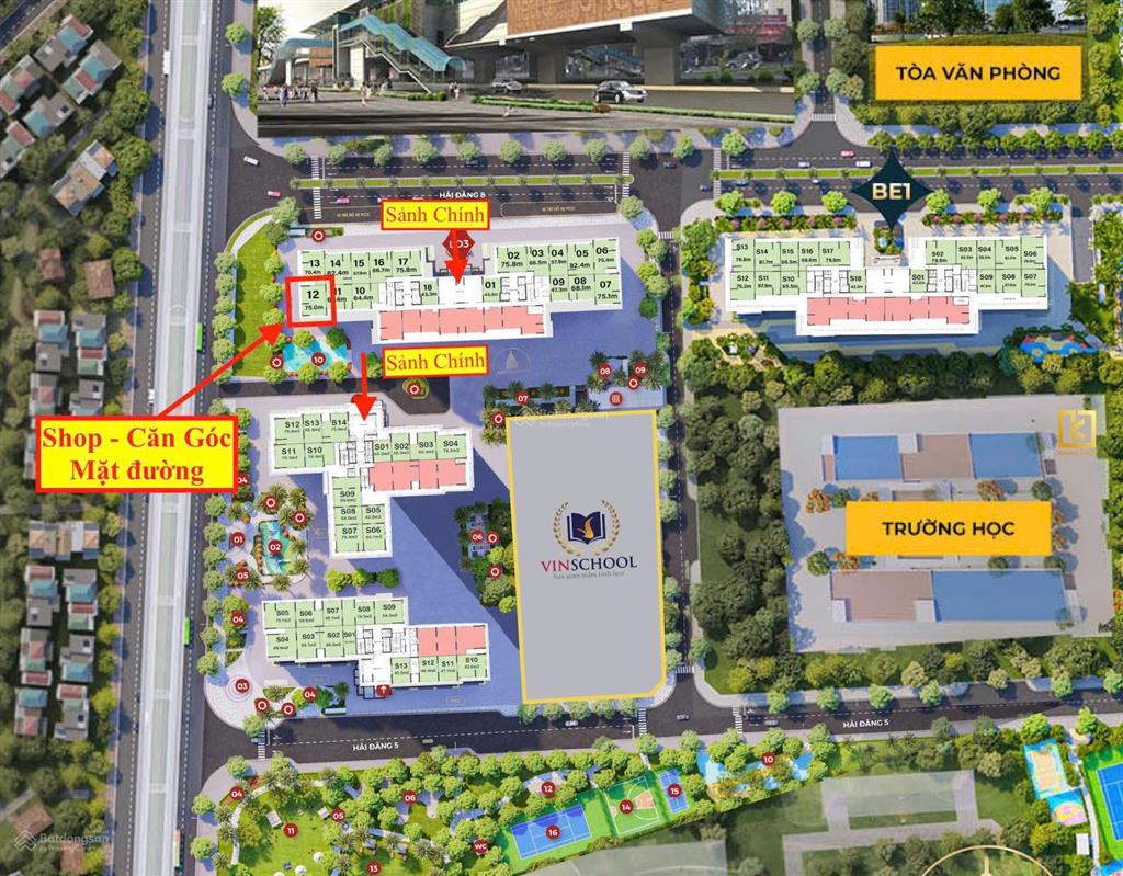 Bán chân shop ld3 căn góc gần trục đường lý thánh tông của phân khu the london vinhomes ocean park