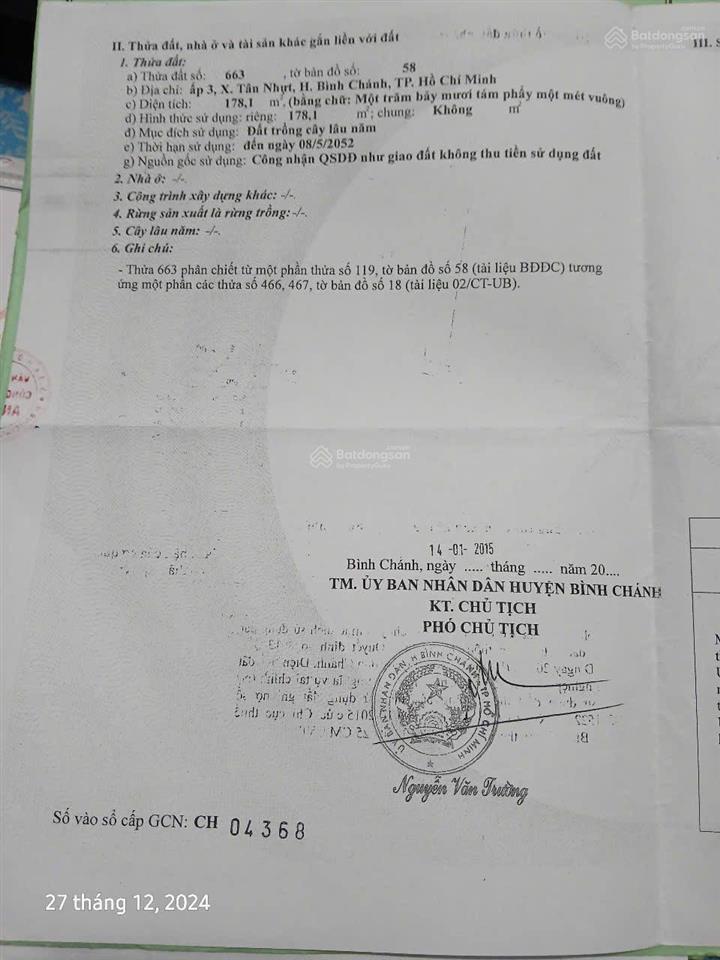 Chỉ 25tr/m2 lô đất "mặt tiền nhựa hậu giáp sông" ngay bình chánh!