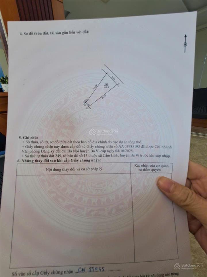 Bán đất tại đường tỉnh lộ 413, xã cẩm lĩnh, huyện ba vì, giá cực chất chỉ với 350 triệu, 116 m2