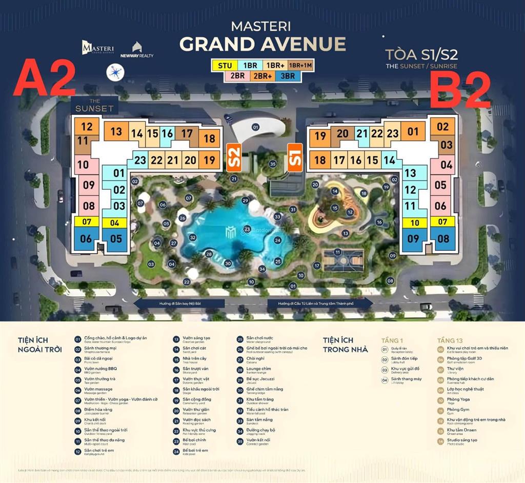 Bán cắt lỗ căn 1pn+1 tầng trung toà masteri grand avenue cổ loa