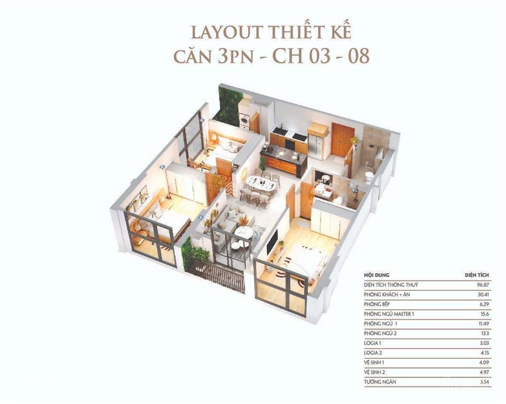Cần cho thuê căn góc 3pn ban công đông nam nguyên bản cđt bàn giao