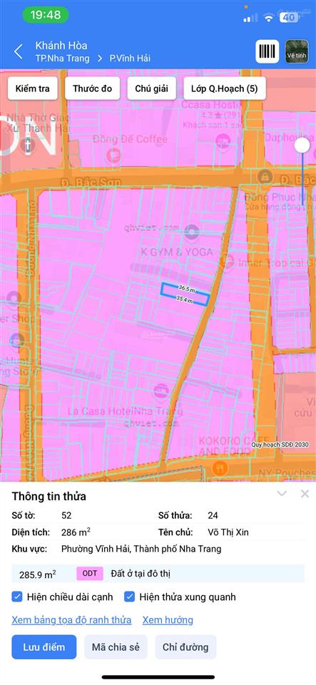 Bán đất 2 mặt tiền đường sao biển, vĩnh hải, nha trang, cách biển chỉ 250m