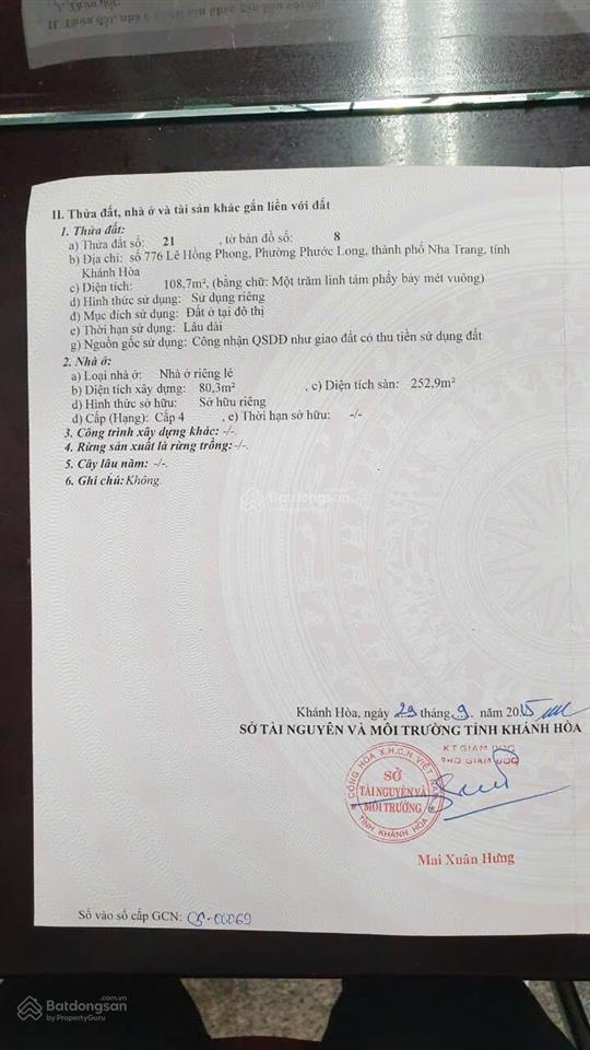 Bán nhà mặt tiền đường lê hồng phong, nha trang, nhà 3 tầng nội thất hiện đại, hợp kinh doanh tốt