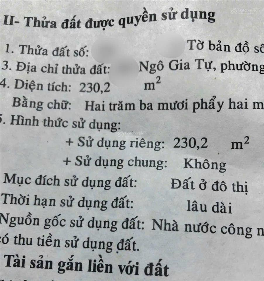 Bán lô đất đẹp diện tích lớn ngay ngô gia tự nối dài, đường 2 chiều kinh doanh tốt