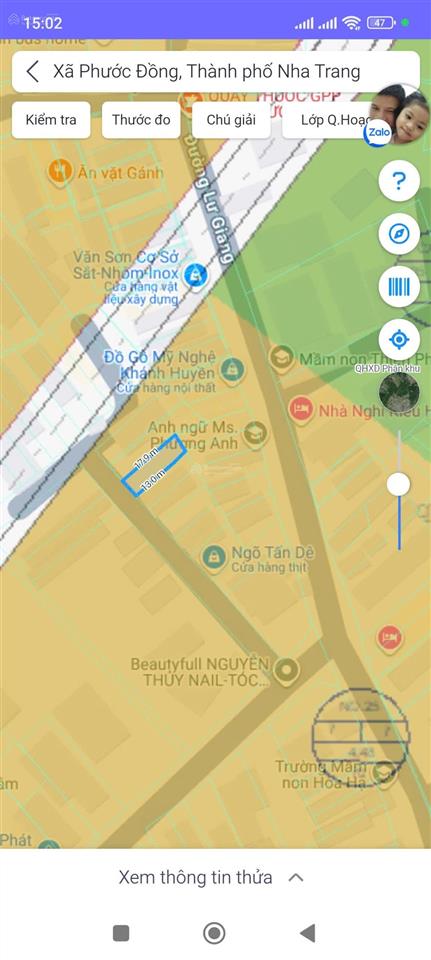 Bán đất hẻm lư giang, phước đồng, nha trang giá 2,65 tỷ