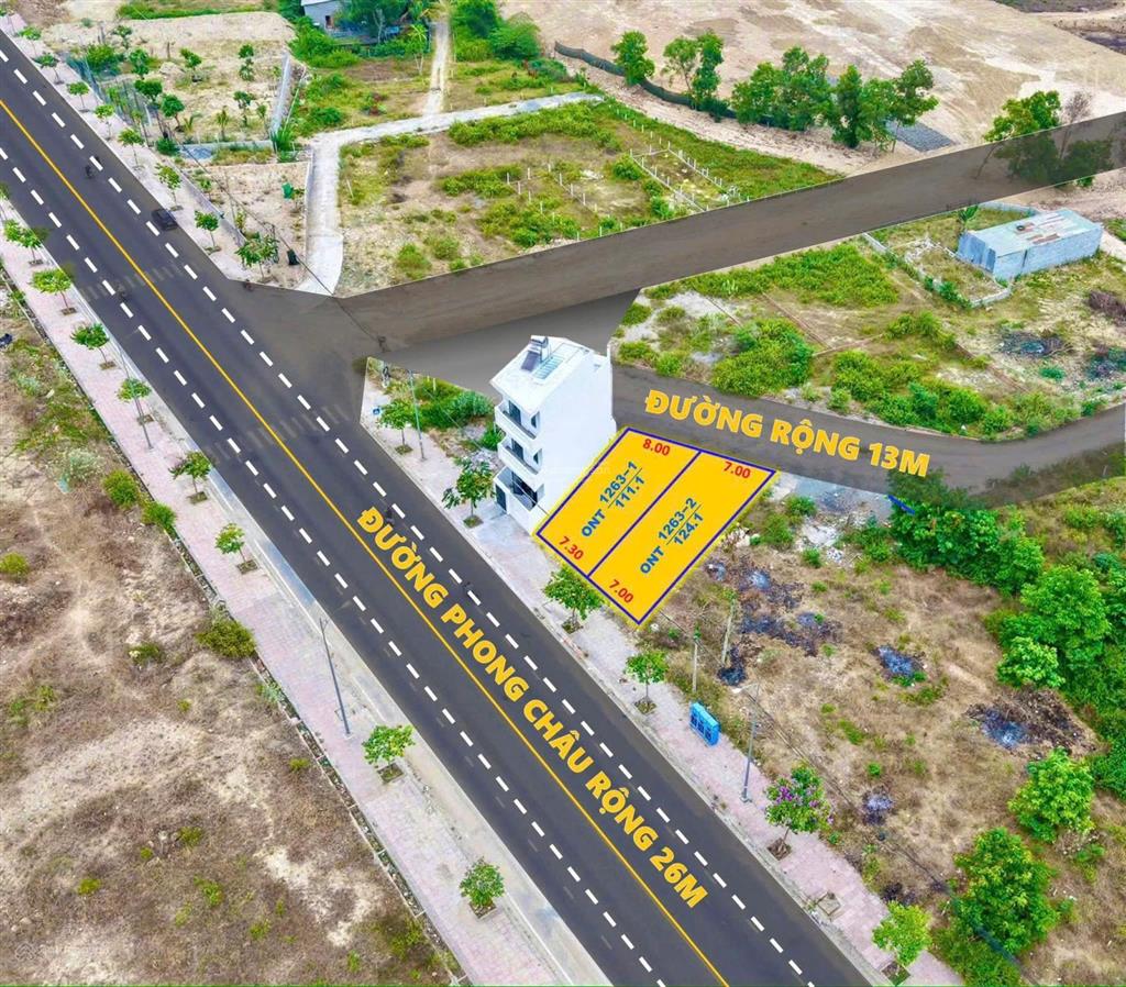 Bán lô đất thổ cư mặt tiền đường phong châu, vĩnh thái, nha trang | bề ngang 7,3m