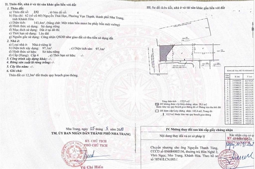 Bán lô đất đẹp ngay mặt tiền đường nguyễn thái học, gần chợ đầm, nha trang, rộng 10m giá rẻ