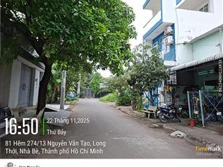 Cần bán nhanh đất thổ cư hẻm nhựa 274 nguyễn văn tạo. xe hơi tới chỗ
