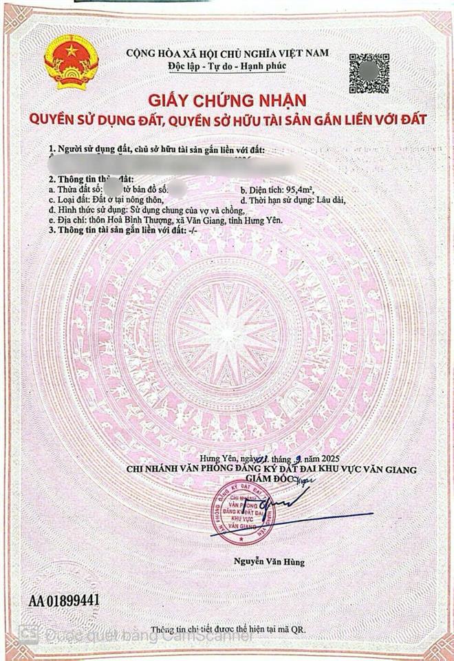 Cần bán nhanh 95.4m² thổ cư gần ngay vinoceanpark đường apphan ngõ thông